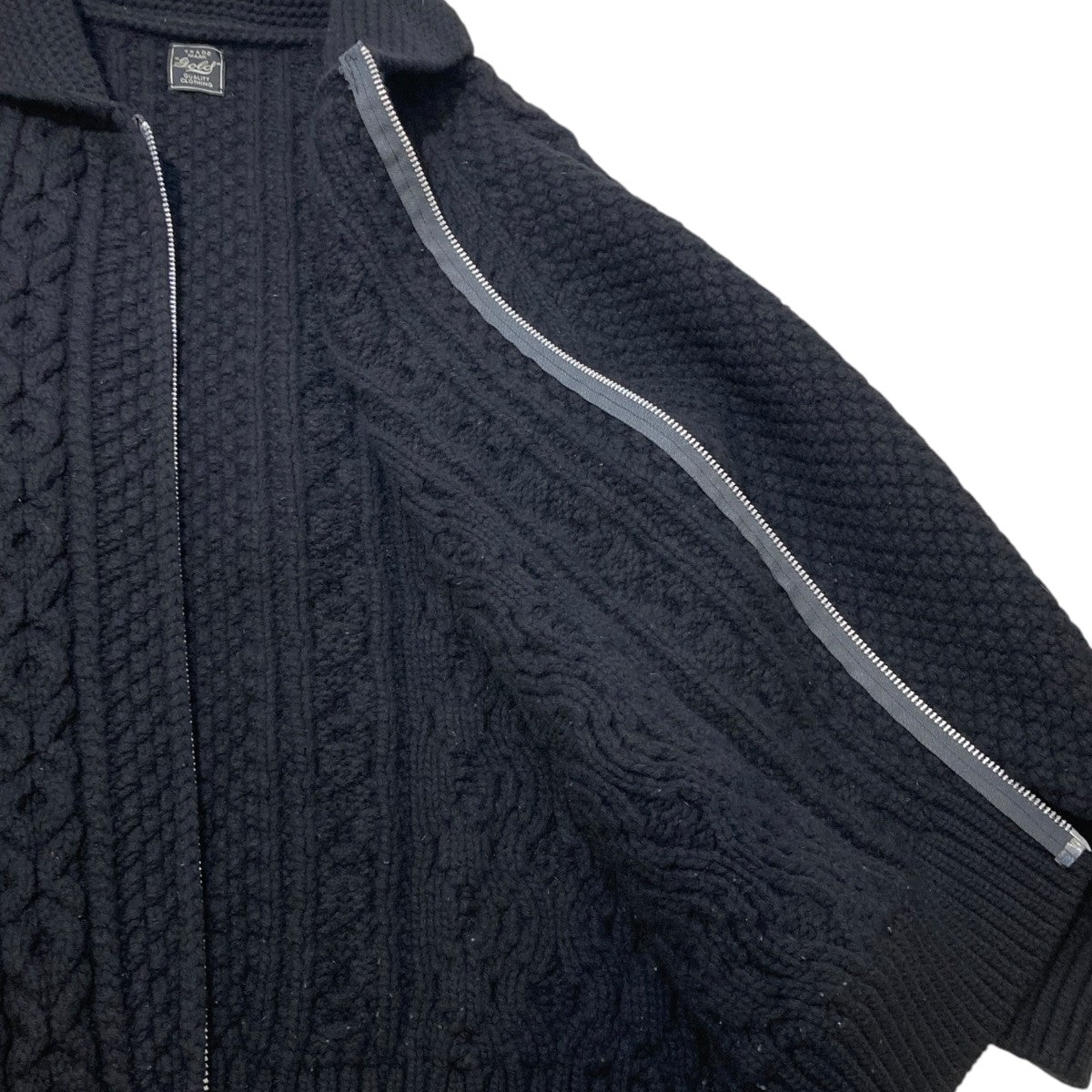 GOLD WOOL × SABLE LOW GAUZE CABLE KNIT ZIP SWEATERニットカーディガンGL90255 古着・中古-5枚目のアイテム画像
