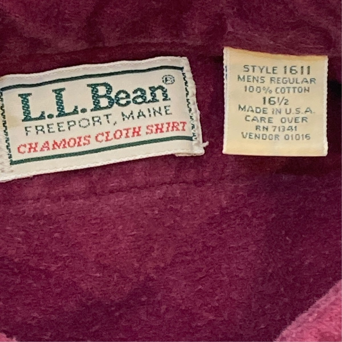 L．L．Bean 80s Chamois Cloth Shirt USA製長袖シャツ1611 古着・中古-6枚目のアイテム画像