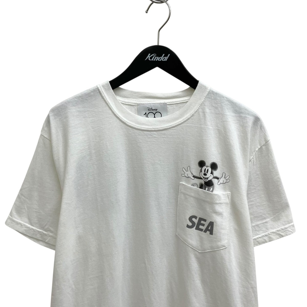 ×Disney MICKEY MOUSE POCKET TEEプリントTシャツWDS-C-DSN-23-Q4-02