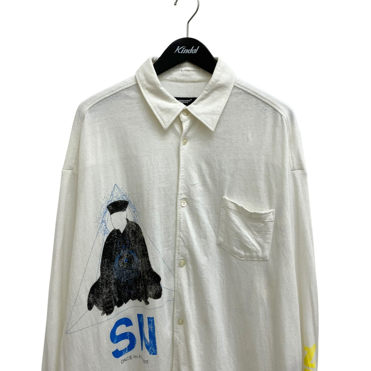 UNDERCOVERISM アンダーカバイズム 22SS タイプライターST袖切替丸衿 長袖シャツ ブルー/ホワイト UI1B4404 UNDERCOVER(アンダーカバー) 22SS長袖シャツUC1B4403-1 UC1B4403-1