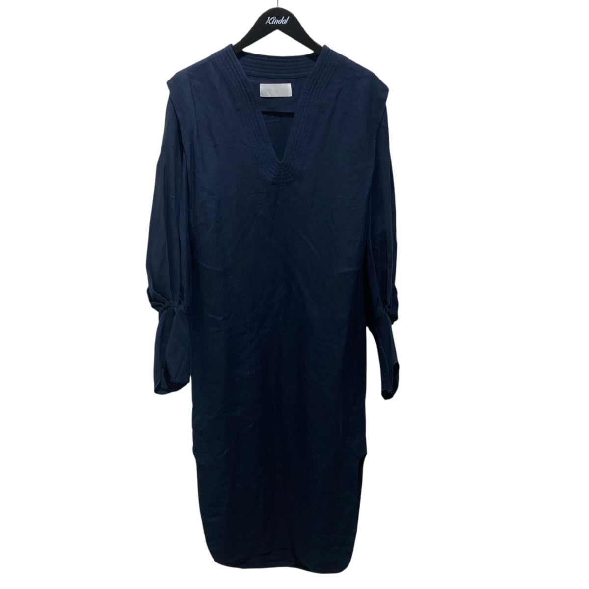 Volumed Sleeve Linen Rayon V-Neck DressワンピースMM21PS-DR711