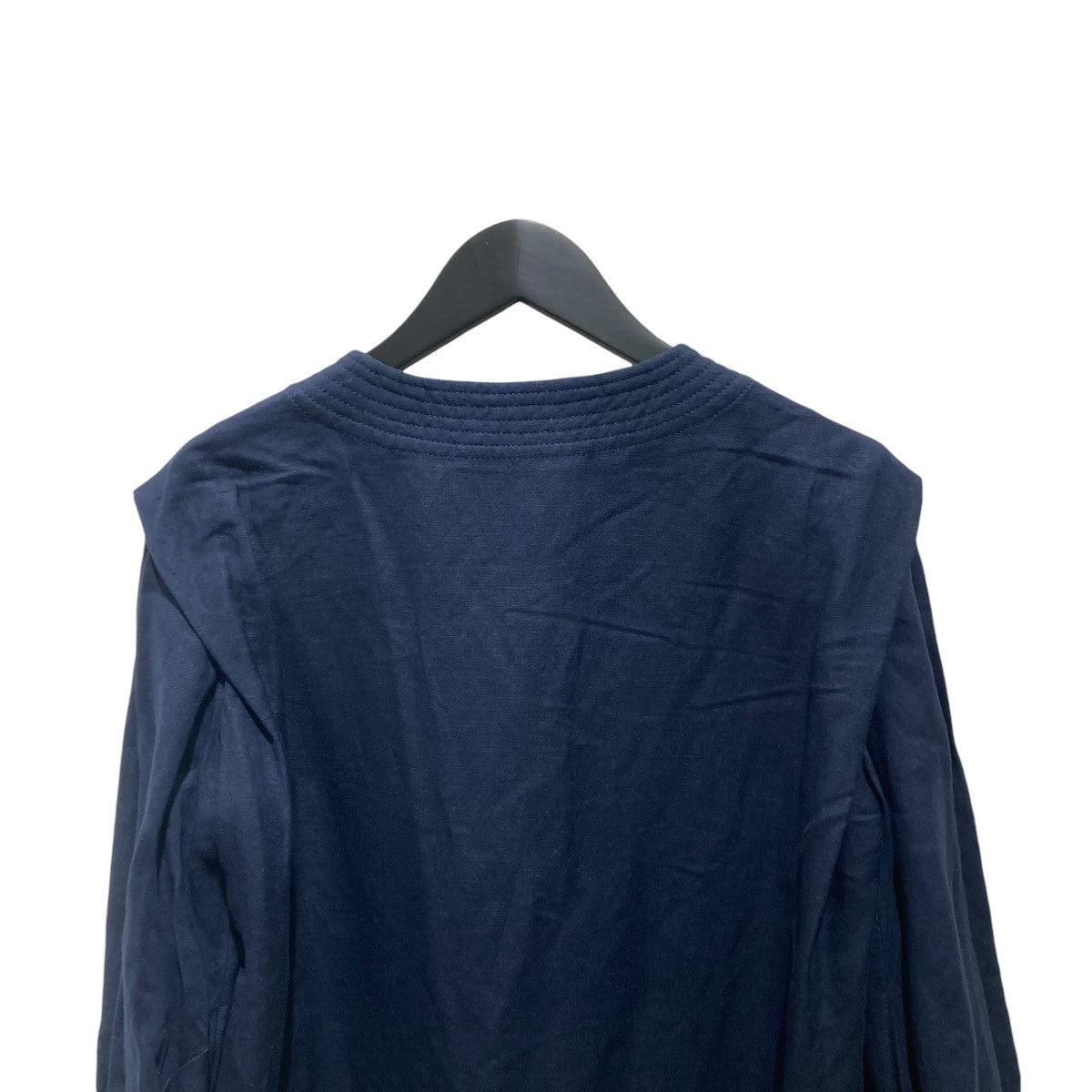 Volumed Sleeve Linen Rayon V-Neck DressワンピースMM21PS-DR711
