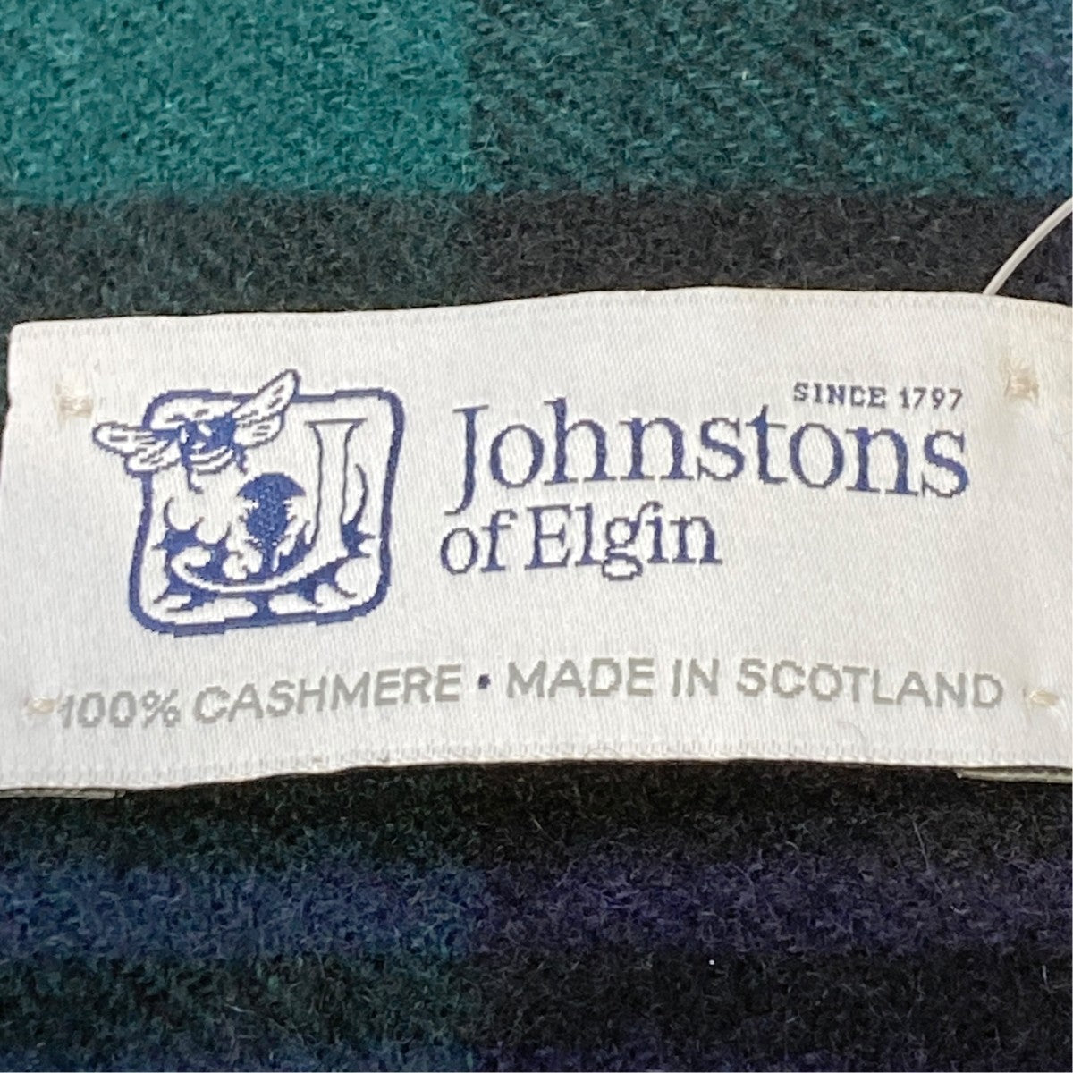 JOHNSTONS OF ELGIN チェックカシミヤストール 古着・中古-4枚目のアイテム画像