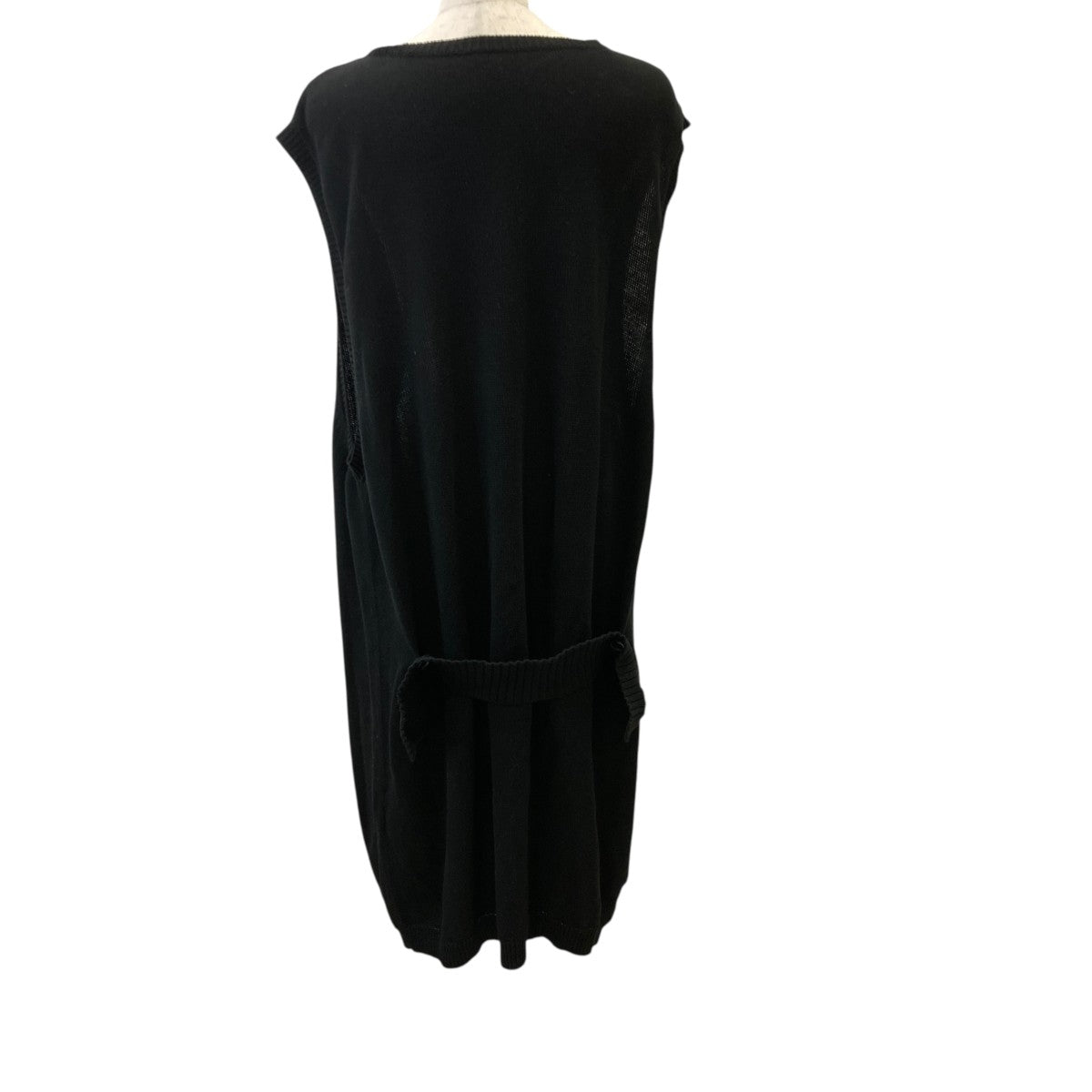 COTTON LINEN 30 2 LONG VEST WITH UNEVEN NECKLINEロングベストGI-K07-061