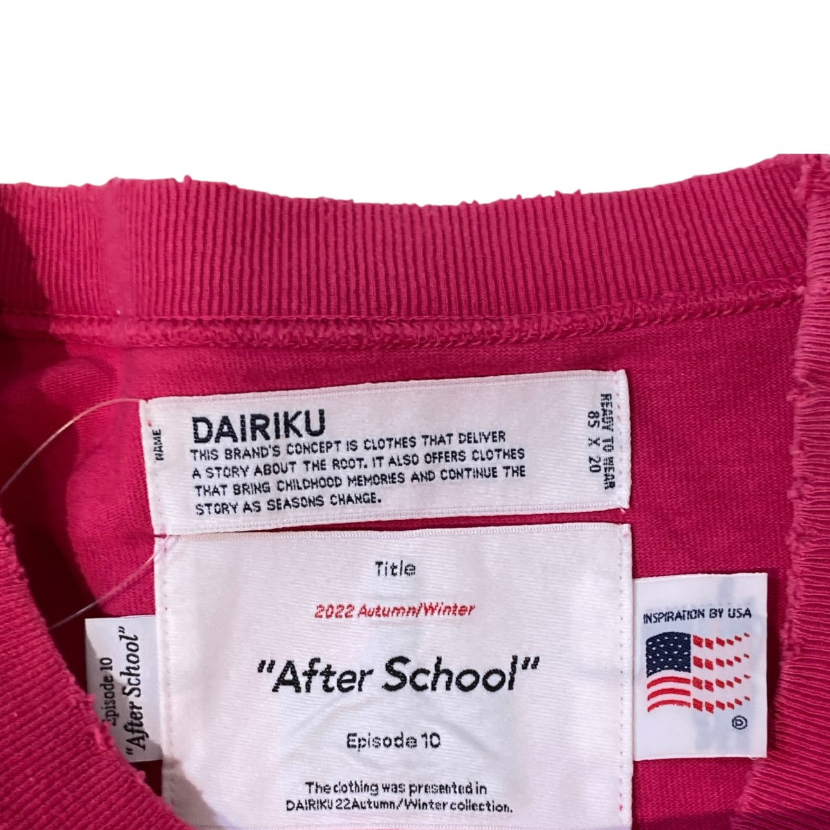 DAIRIKU SCHOOL Embroidery Vintage Tee長袖カットソー22AW C-5 古着・中古-5枚目のアイテム画像