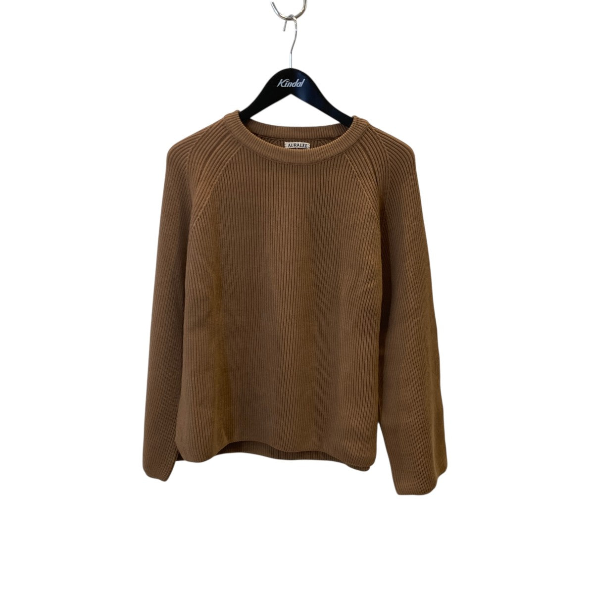 AURALEE SUPER FINE WOOL RIB KNIT RAGLAN PULLOVERセーターA7AP04RK 古着・中古-1枚目のアイテム画像