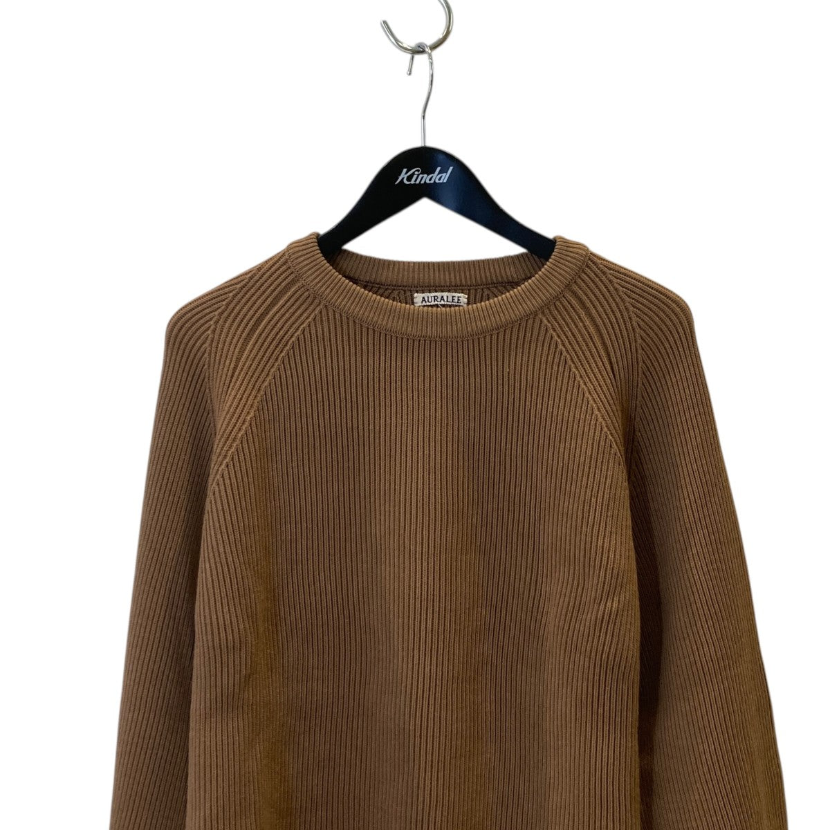 AURALEE SUPER FINE WOOL RIB KNIT RAGLAN PULLOVERセーターA7AP04RK 古着・中古-2枚目のアイテム画像