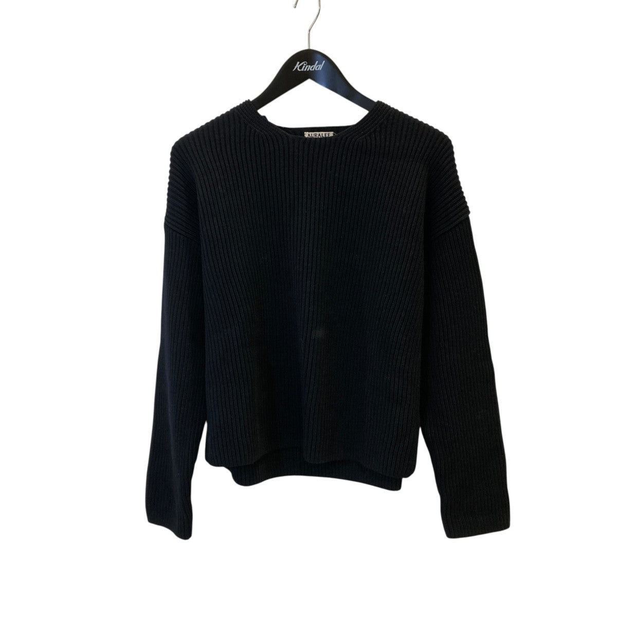 AURALEE SUPER FINE WOOL RIB KNIT BIG P OセーターA6AP05RK 古着・中古-1枚目のアイテム画像
