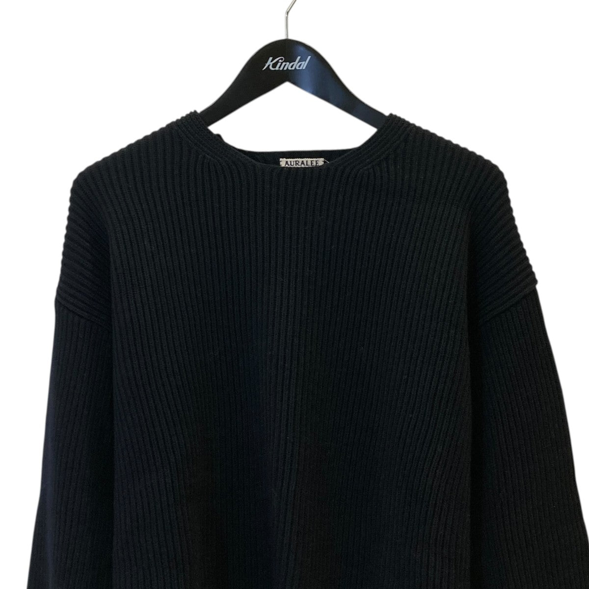 AURALEE SUPER FINE WOOL RIB KNIT BIG P OセーターA6AP05RK 古着・中古-2枚目のアイテム画像