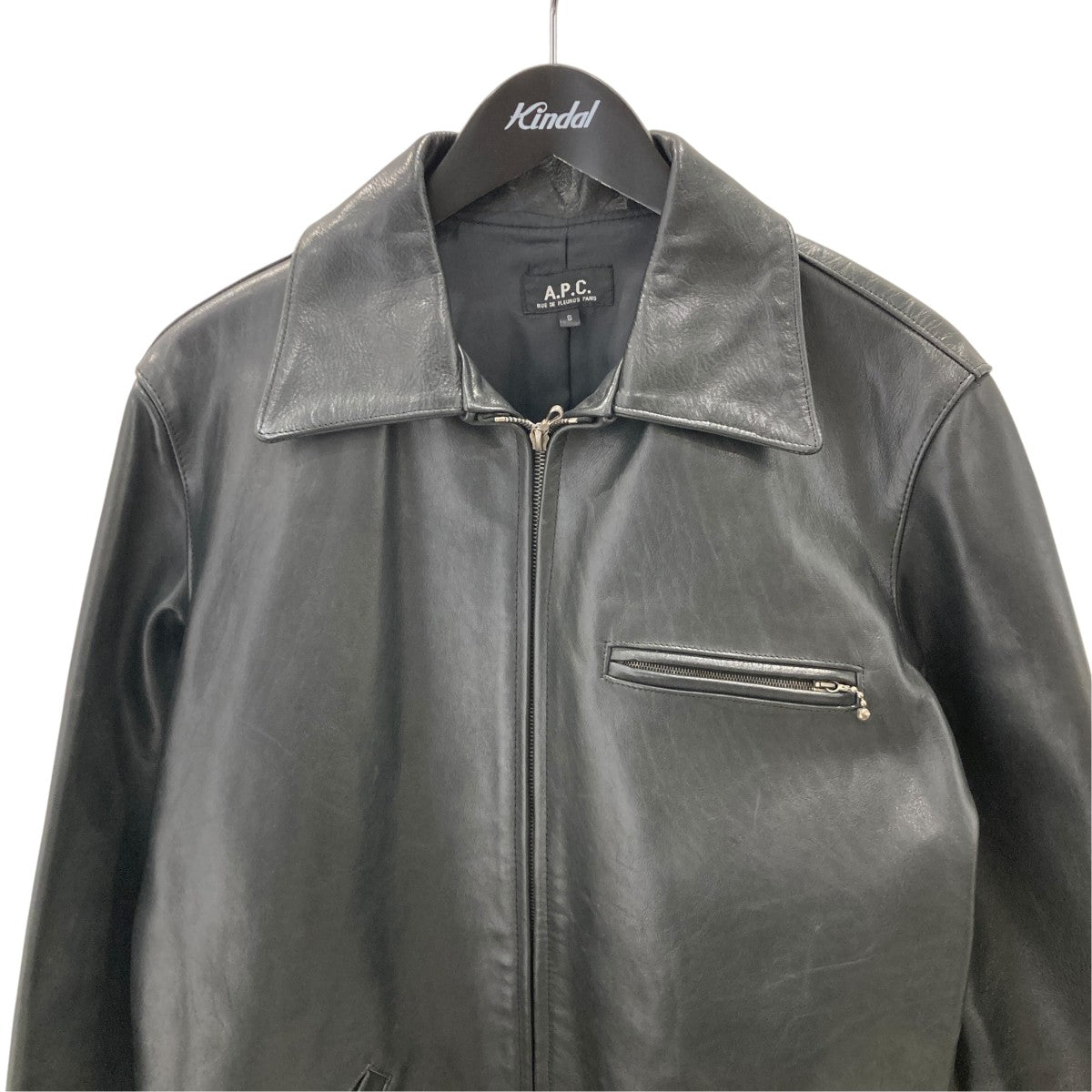 A.P.C. シングルレザージャケット アーペーセー ANCELLM A．P．C．(アーペーセー) フランス製 ホースハイド 襟付きシングル