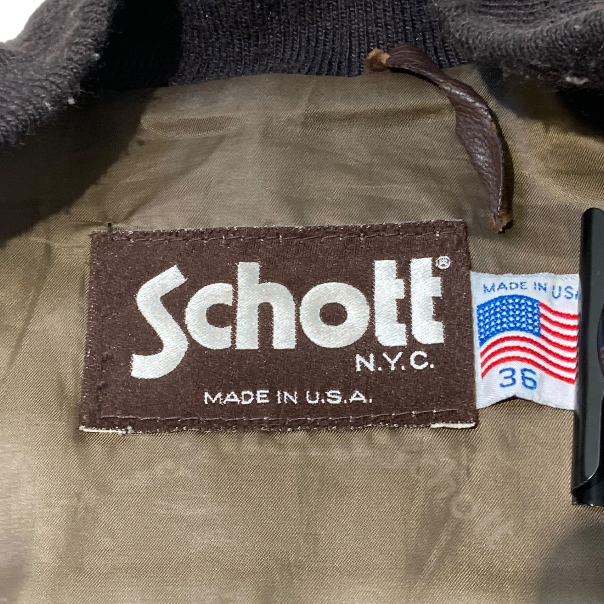 Schott 80?90s MADE IN USA スエードレザーレザージャケット 古着・中古-4枚目のアイテム画像
