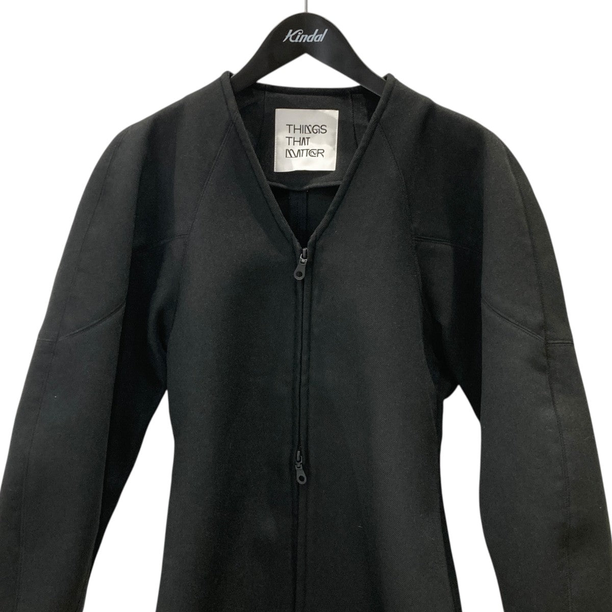 THINGS THAT MATTER DOUBLE KNIT V-NECK JACKETジャケット0585TM0487P 古着・中古-2枚目のアイテム画像
