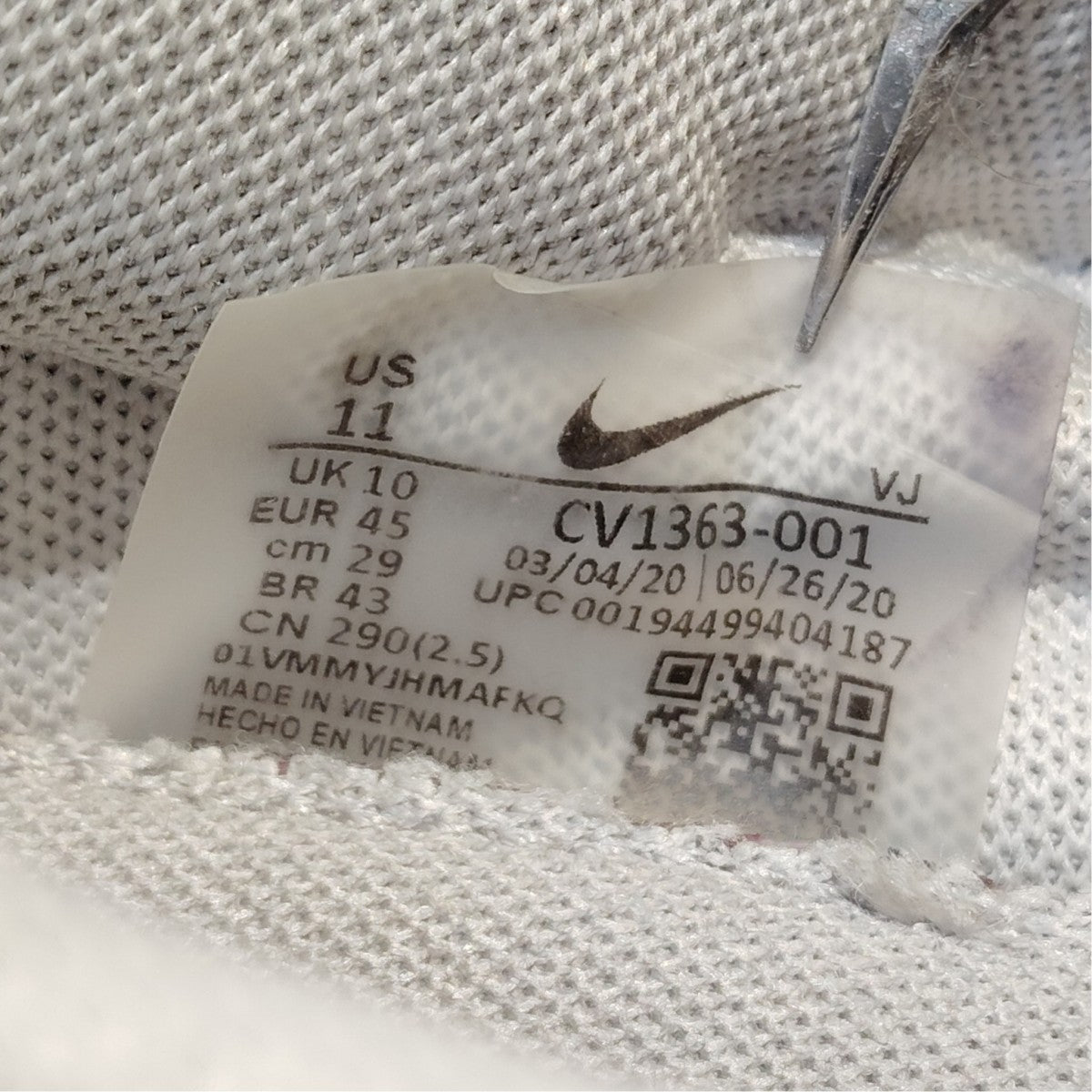 NIKE ×sacai Vapor WaffleスニーカーCV1363-001 古着・中古-7枚目のアイテム画像