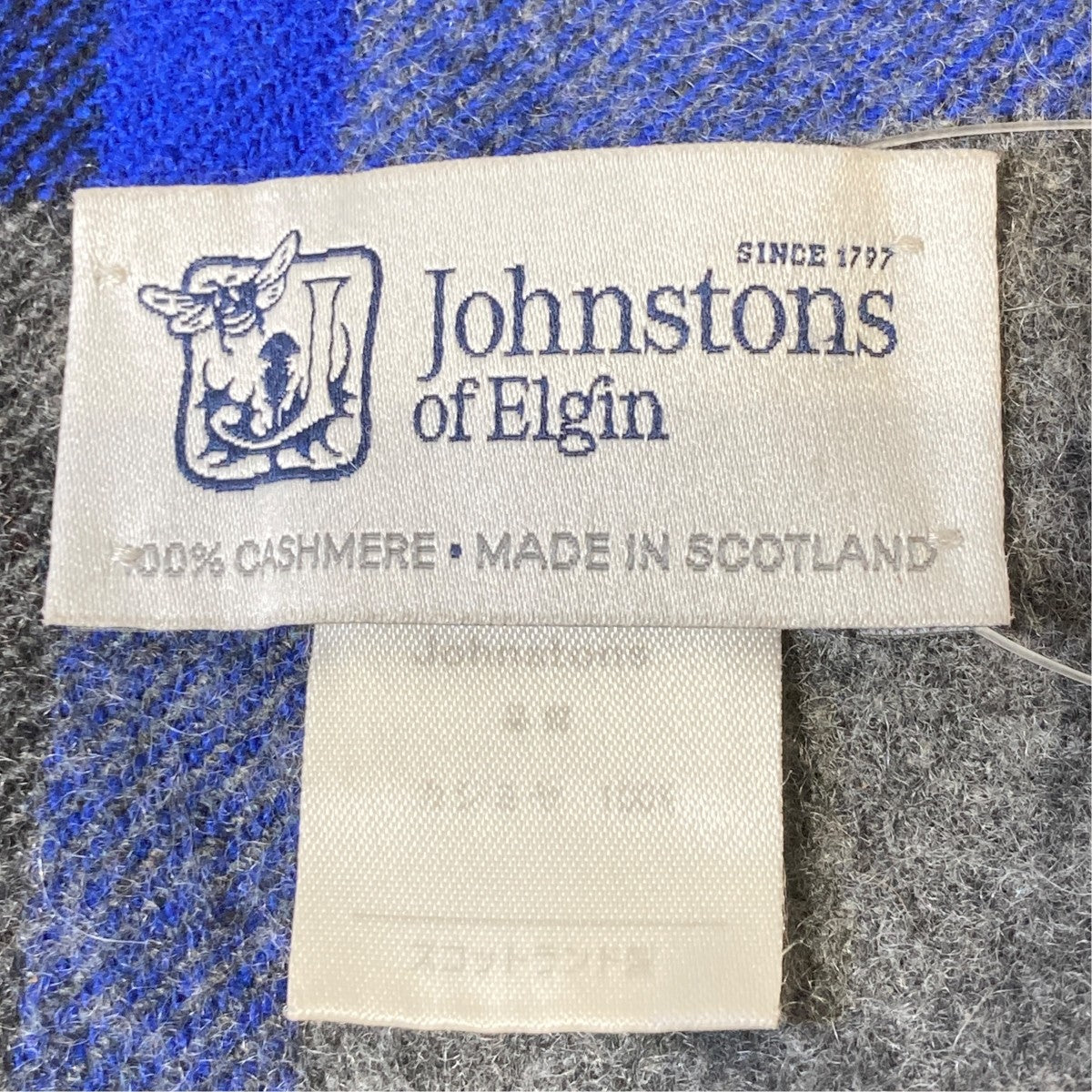 JOHNSTONS OF ELGIN チェック大判ストールCA100 古着・中古-4枚目のアイテム画像