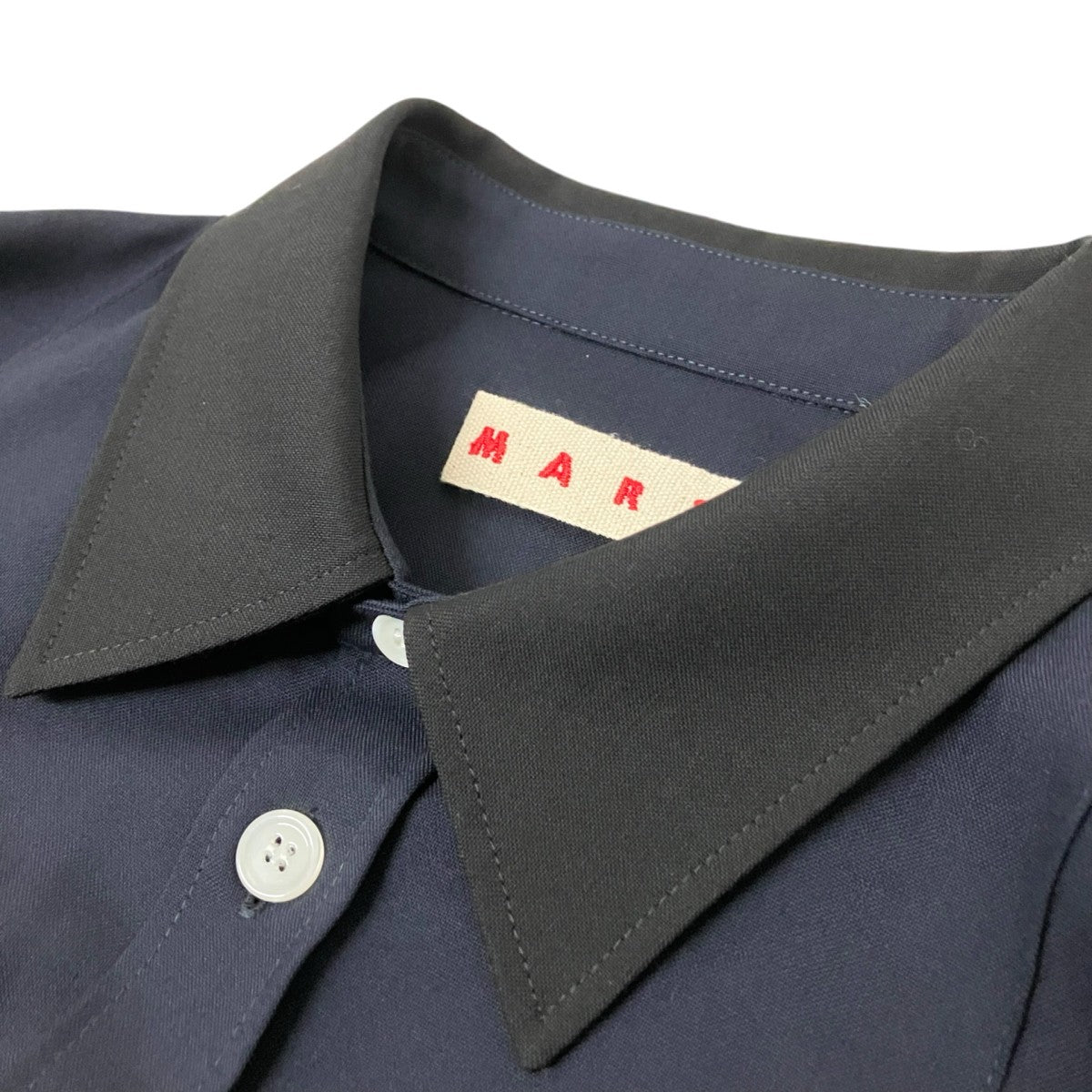 MARNI トロピカルウール ドッキング ロングスリーブシャツ長袖シャツCUMU0368Q1 UTW839 古着・中古-3枚目のアイテム画像