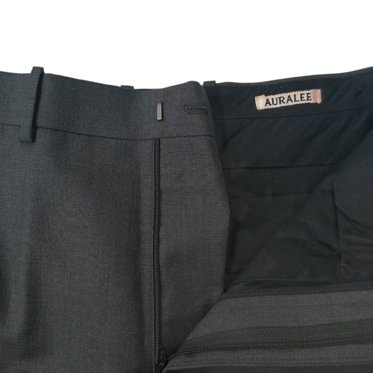 AURALEE BLUEFACED WOOL NARROW SLACKSパンツA21AP03BH 古着・中古-3枚目のアイテム画像