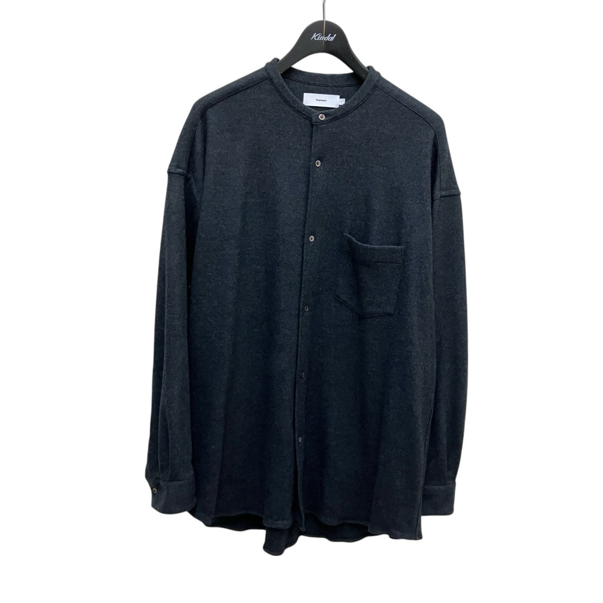 Graphpaper 25AWWool Smooth Flannel Oversized Band Collar Shirt長袖シャツGU253-50222B 古着・中古-1枚目のアイテム画像