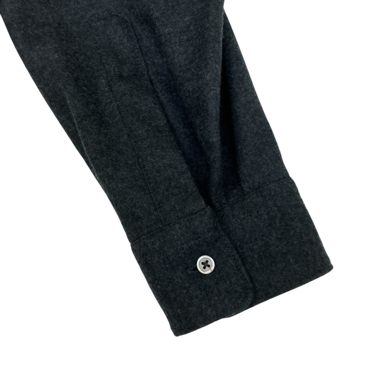 Graphpaper 25AWWool Smooth Flannel Oversized Band Collar Shirt長袖シャツGU253-50222B 古着・中古-4枚目のアイテム画像