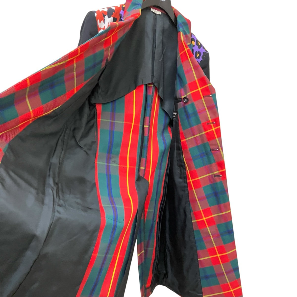 COMME des GARCONS HOMME PLUS PF-J001 AD2020チェック×レオパード×カモフラパッチワークコート 古着・中古-4枚目のアイテム画像