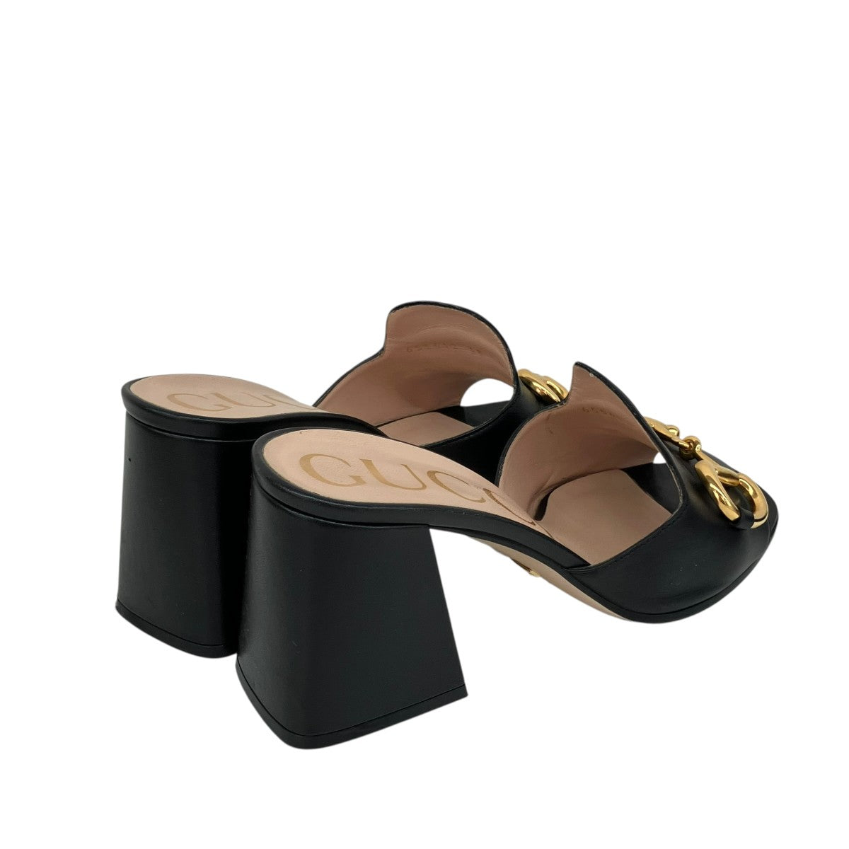 GUCCIブラックサンダル GUCCI(グッチ) ヒールサンダル ブラック サイズ 38(25cm相当）｜【公式