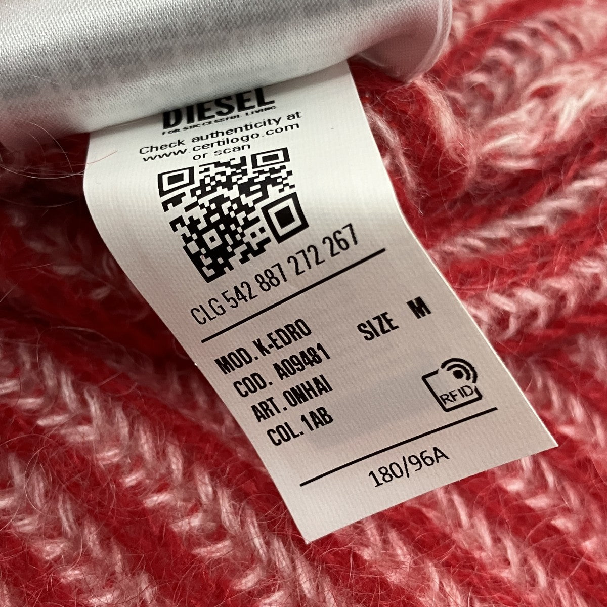 DIESEL abstract-knit ribbed jumperクルーネックニットA09481 古着・中古-6枚目のアイテム画像