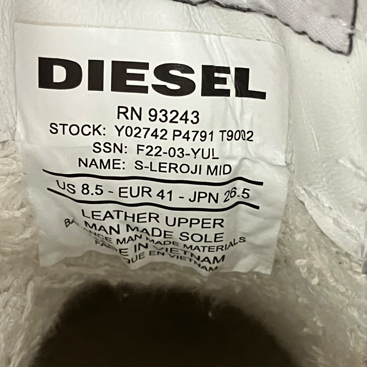 DIESEL S-LEROJI MIDハイカットスニーカーY02742 古着・中古-10枚目のアイテム画像