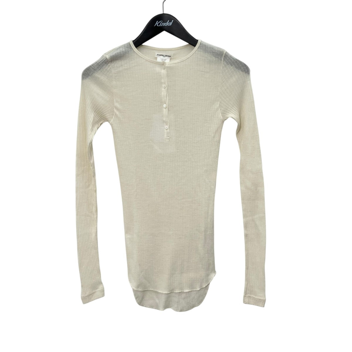 FUMIKA UCHIDA WOOL SILK NEEDLE DRAWING HENLEY-NECKヘンリーネックカットソーFU-SSP-CS003 古着・中古-1枚目のアイテム画像