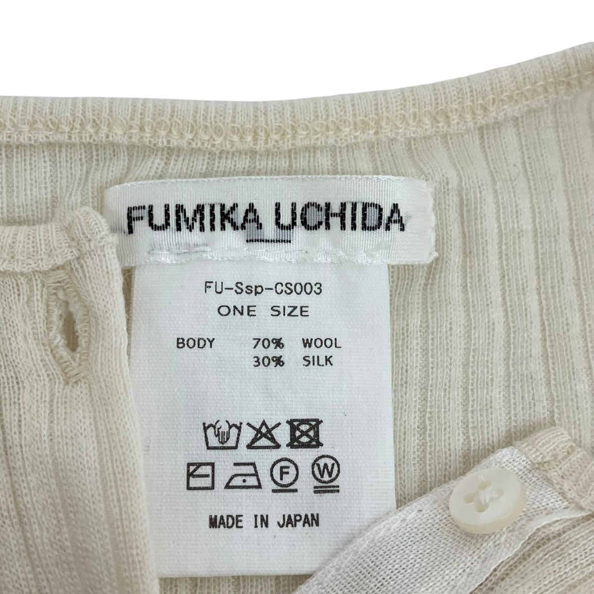 FUMIKA UCHIDA WOOL SILK NEEDLE DRAWING HENLEY-NECKヘンリーネックカットソーFU-SSP-CS003 古着・中古-5枚目のアイテム画像