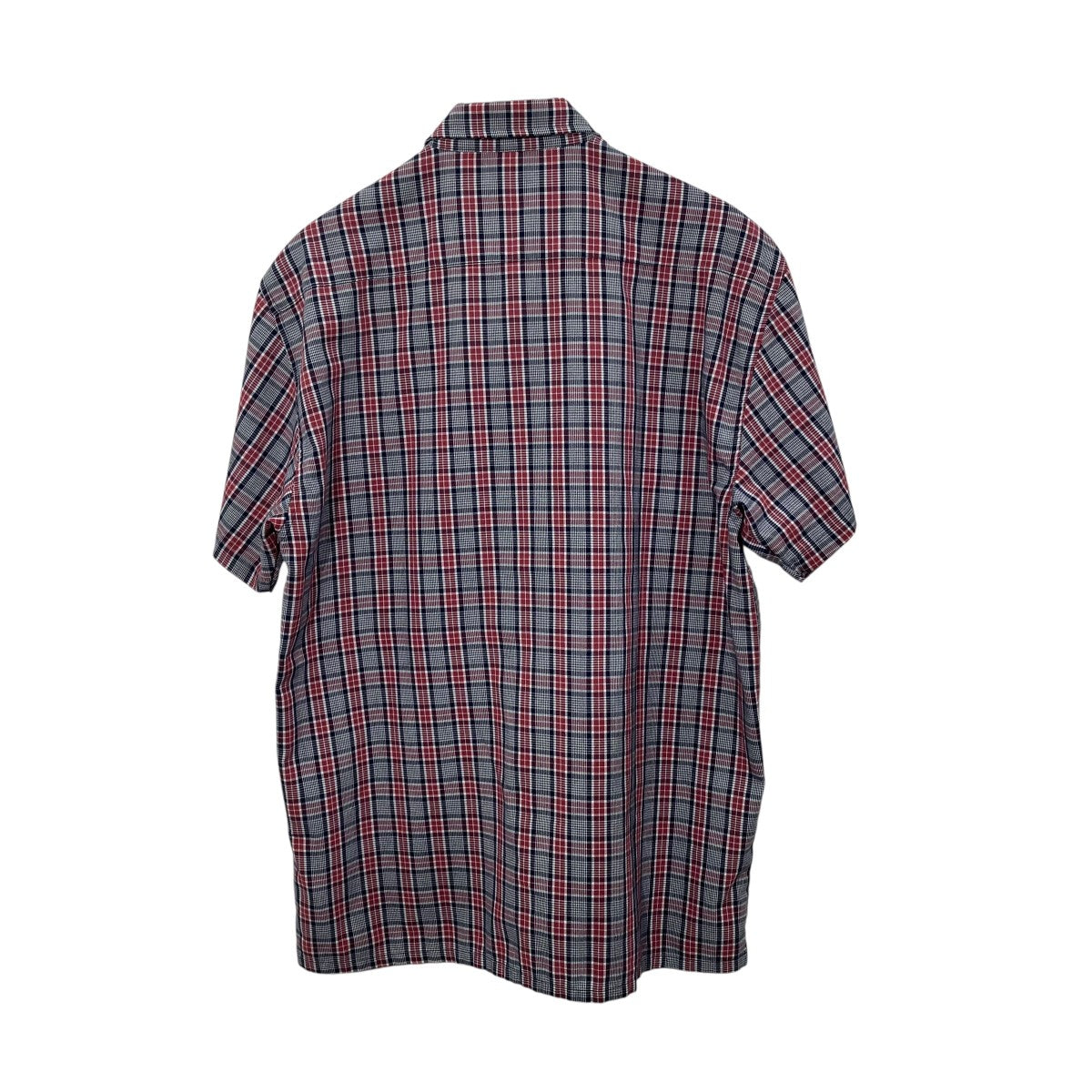 短丈Supreme 半袖チェックシャツ Supreme(シュプリーム) チェック半袖シャツ グレー×レッド サイズ L