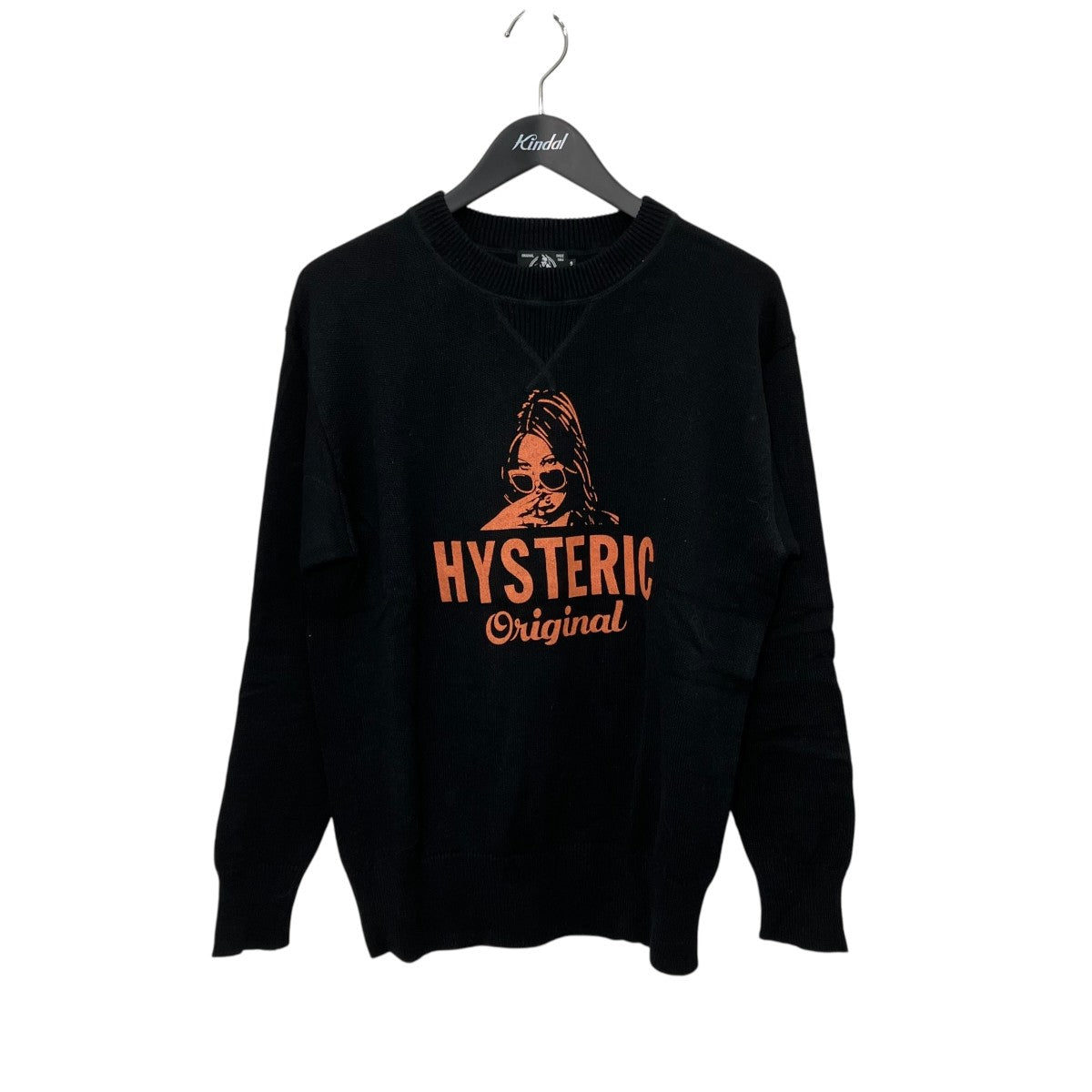Hysteric Glamour ガール ウーマン ロゴ ストレッチ リネンコットン ニットプルオーバーニット02171NS04 古着・中古-1枚目のアイテム画像