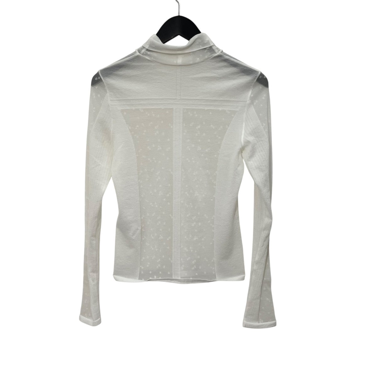 mame kurogouchi Osmanthus Motif Jacquard Sheer Knitted TopハイネックカットソーMM21FW-KN042 古着・中古-2枚目のアイテム画像