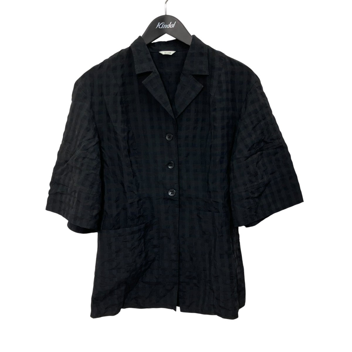 GINGHAM CHECK DOME SLEEVE SHIRTギンガムチェック半袖シャツ14122-4282