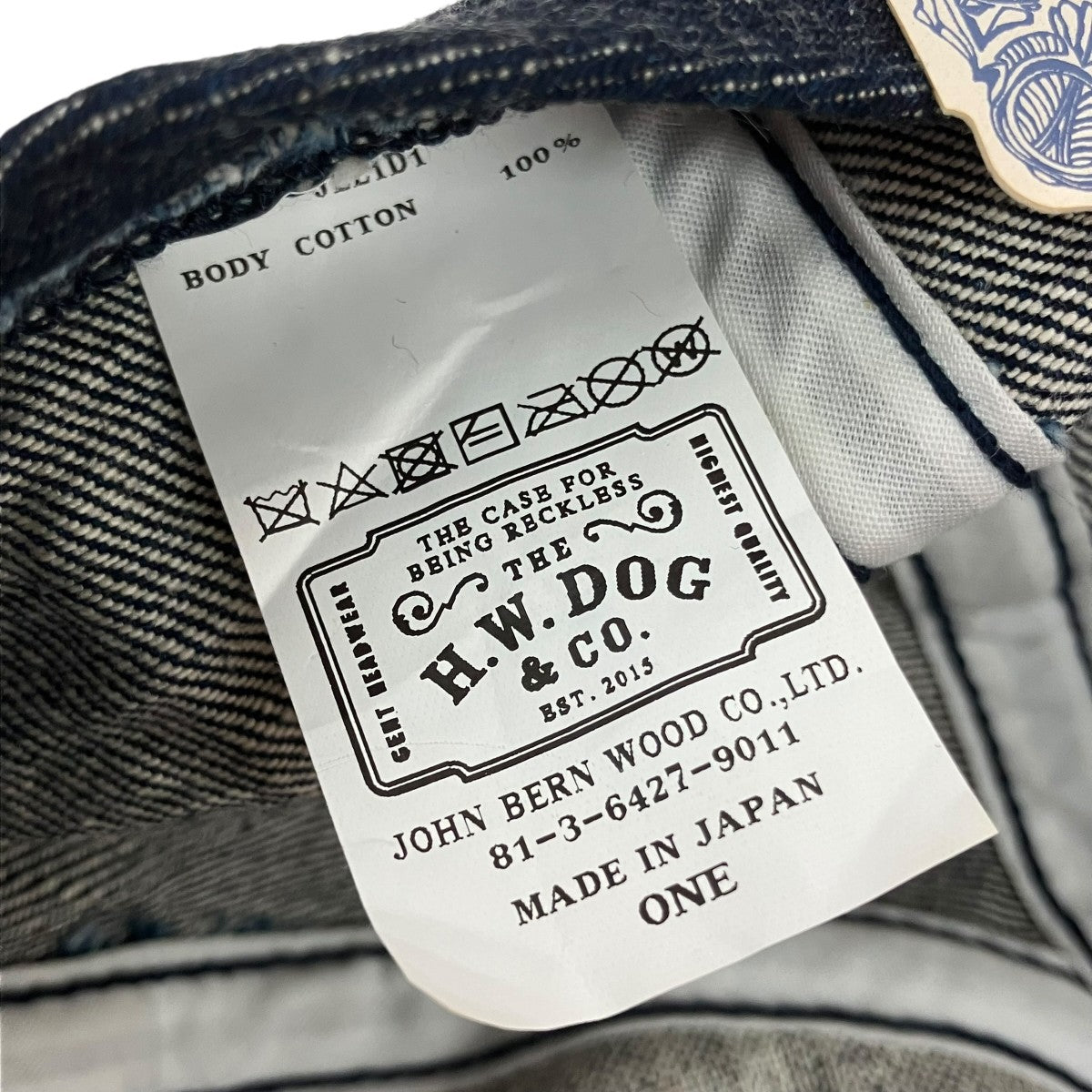 THE H．W．DOG＆CO． デニムキャップ81-3-6427-9011 古着・中古-6枚目のアイテム画像