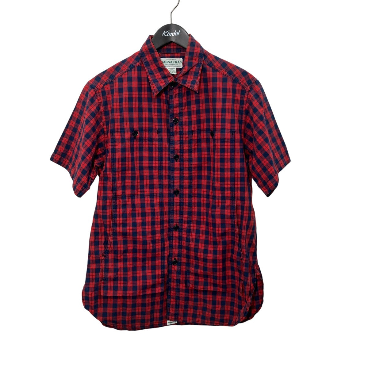 SASSAFRAS チェック半袖シャツ 古着・中古-1枚目のアイテム画像