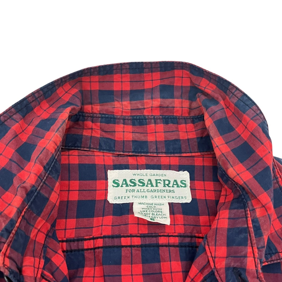 SASSAFRAS チェック半袖シャツ 古着・中古-5枚目のアイテム画像