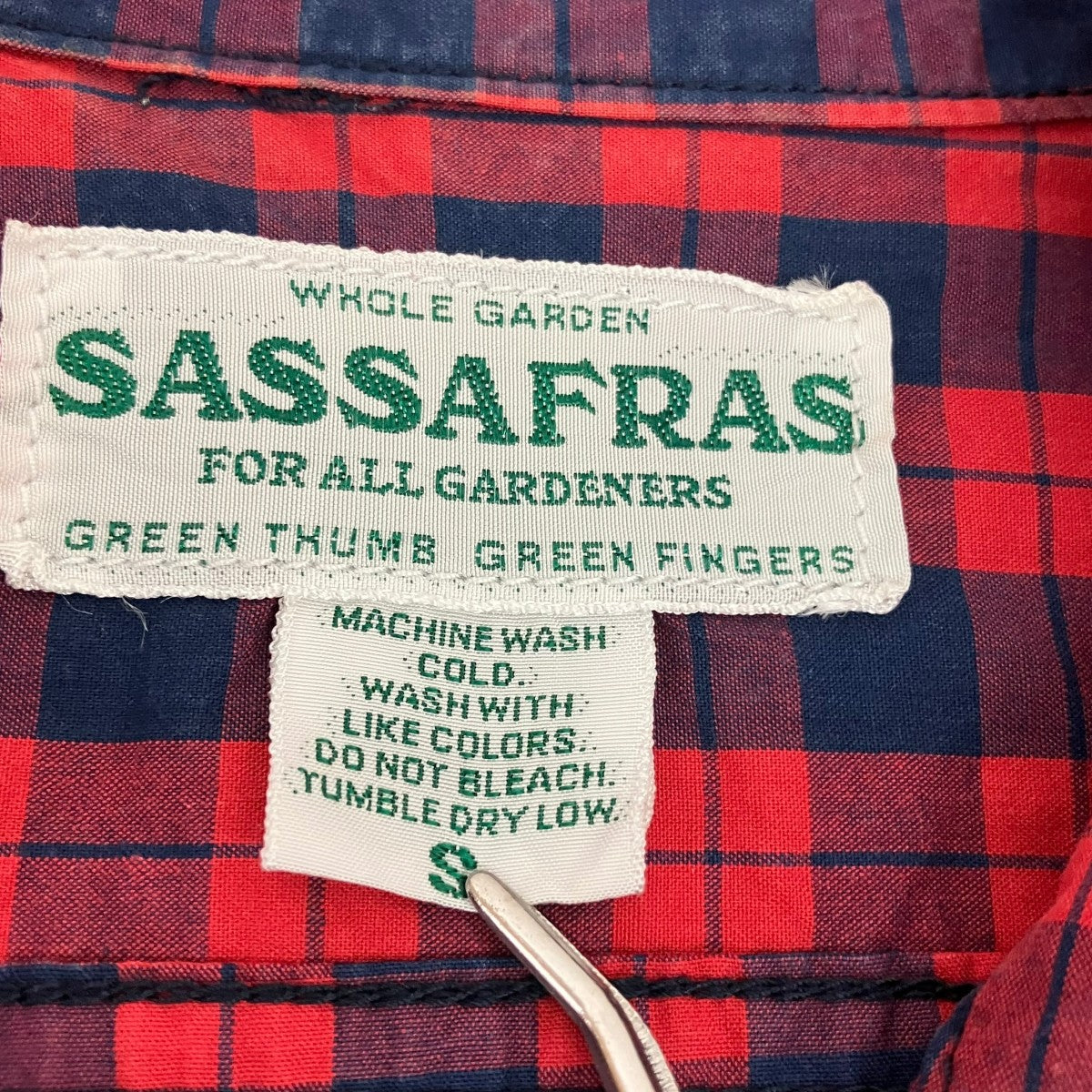 SASSAFRAS チェック半袖シャツ 古着・中古-6枚目のアイテム画像