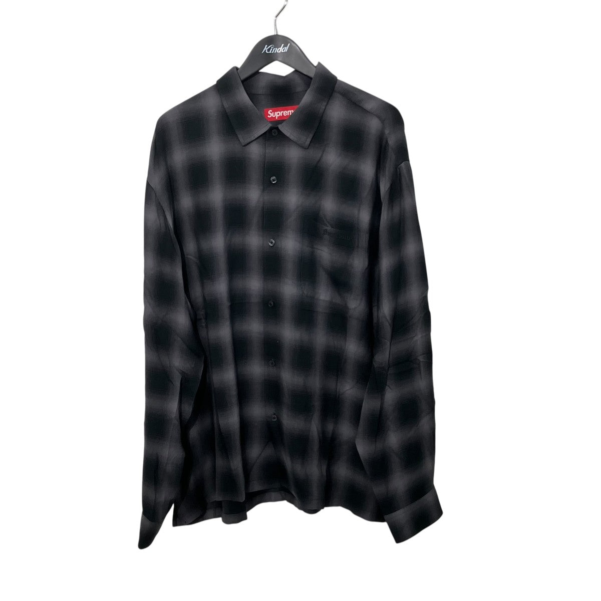 Supreme 26SSShadow Plaid Rayon Shirtオンブレチェック長袖シャツ 古着・中古-1枚目のアイテム画像