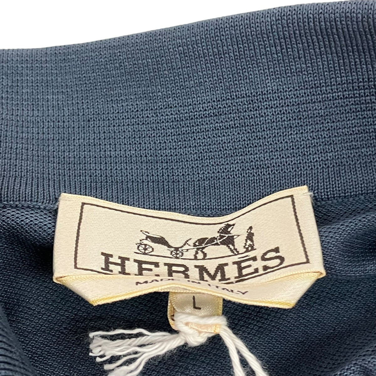 HERMES Ｈ刺繍半袖ポロシャツ 古着・中古-6枚目のアイテム画像
