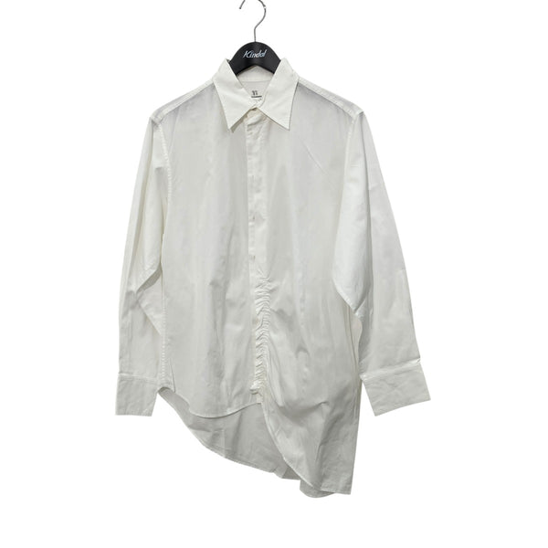 美品 Y's ワイズ タック入り 長袖シャツ サイズ:1 YG-B08-001 ホワイト コットン レディース 　240001145792 Y's(ワイズ) 長袖シャツYZ-B34-001 YZ-B34-001 ホワイト サイズ 4