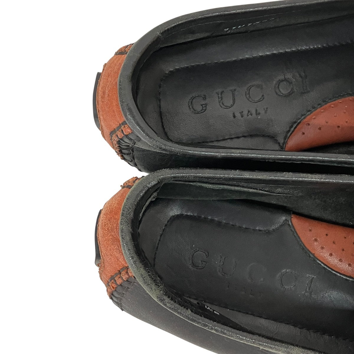 GUCCI(グッチ) ローファー1101344 1101344 ブラック×オレンジ サイズ