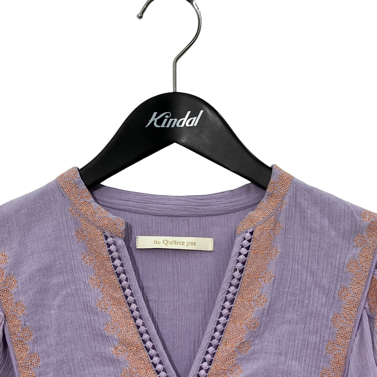 ヌキテパ　embroideryワンピース 長袖 ne quittez pas(ヌキテパ) 長袖ワンピース010442GM1 010442GM1