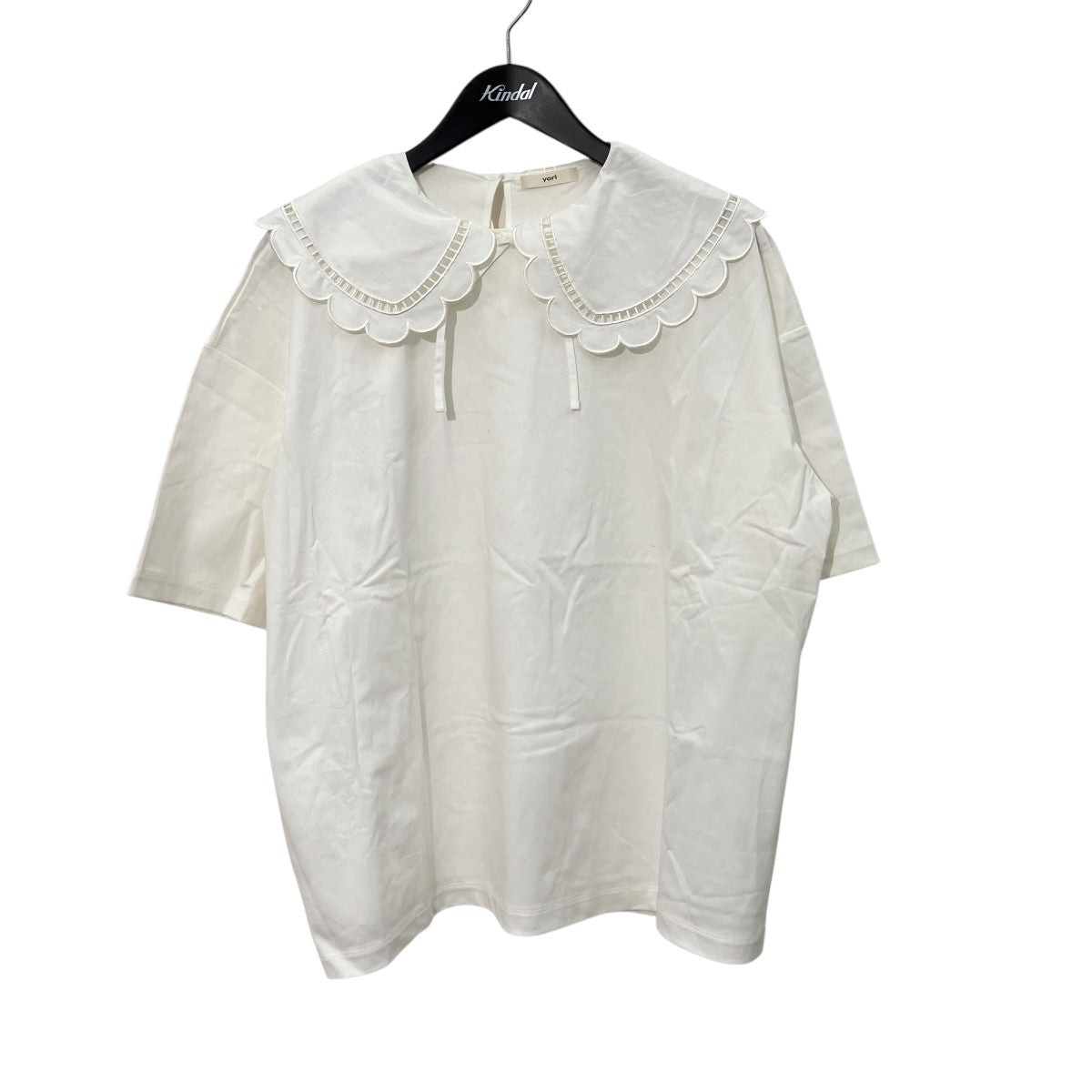 スカラップカラーカットソー半袖ブラウスYR11-23084SM