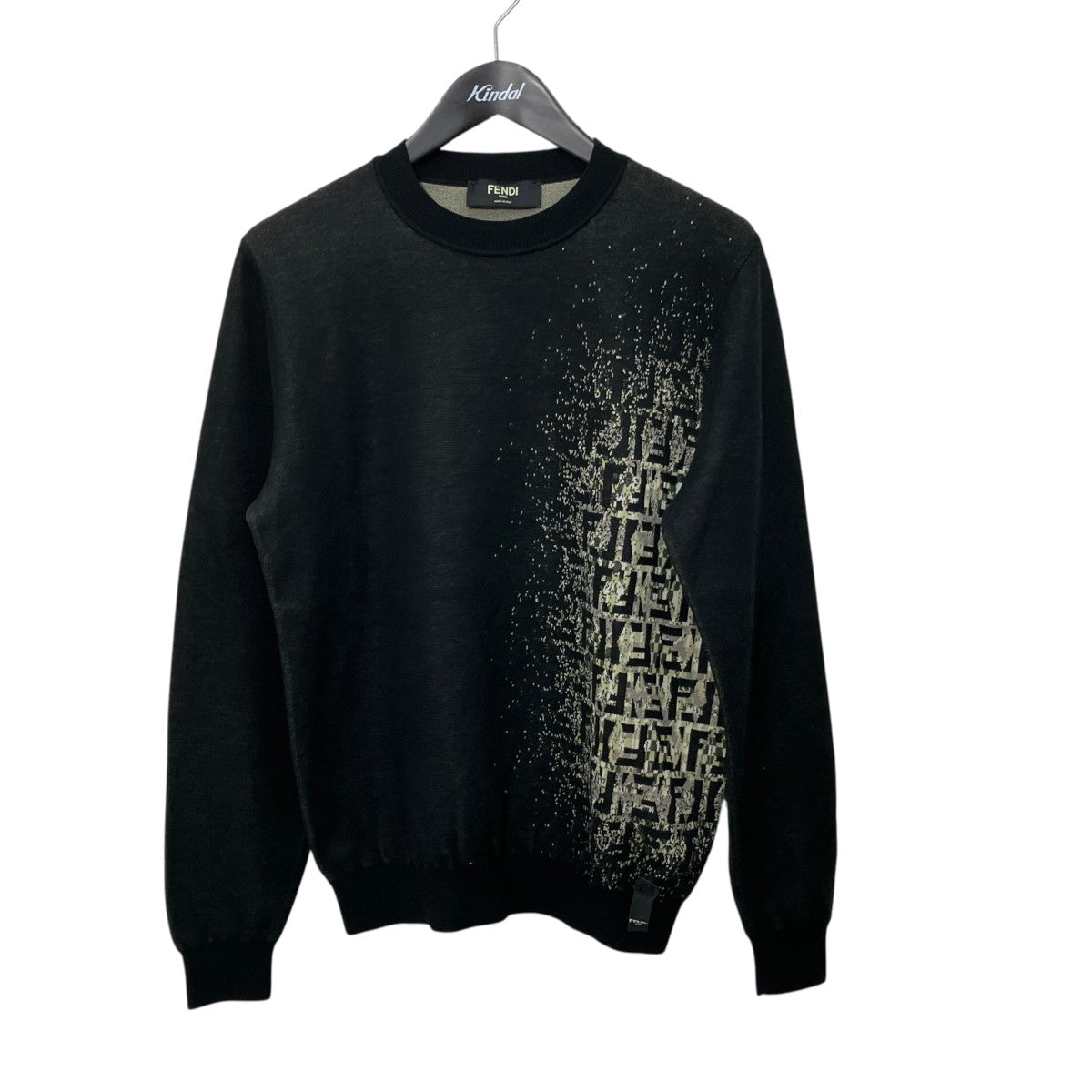 FENDI Girocollo Shaded Logo KnitクルーネックニットFZY078 ABDI 古着・中古-1枚目のアイテム画像