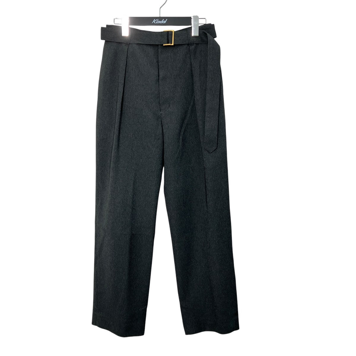 Faux Denim 1Tuck Semi Wide Pants with Long Beltタックワイドパンツ25-AW-012
