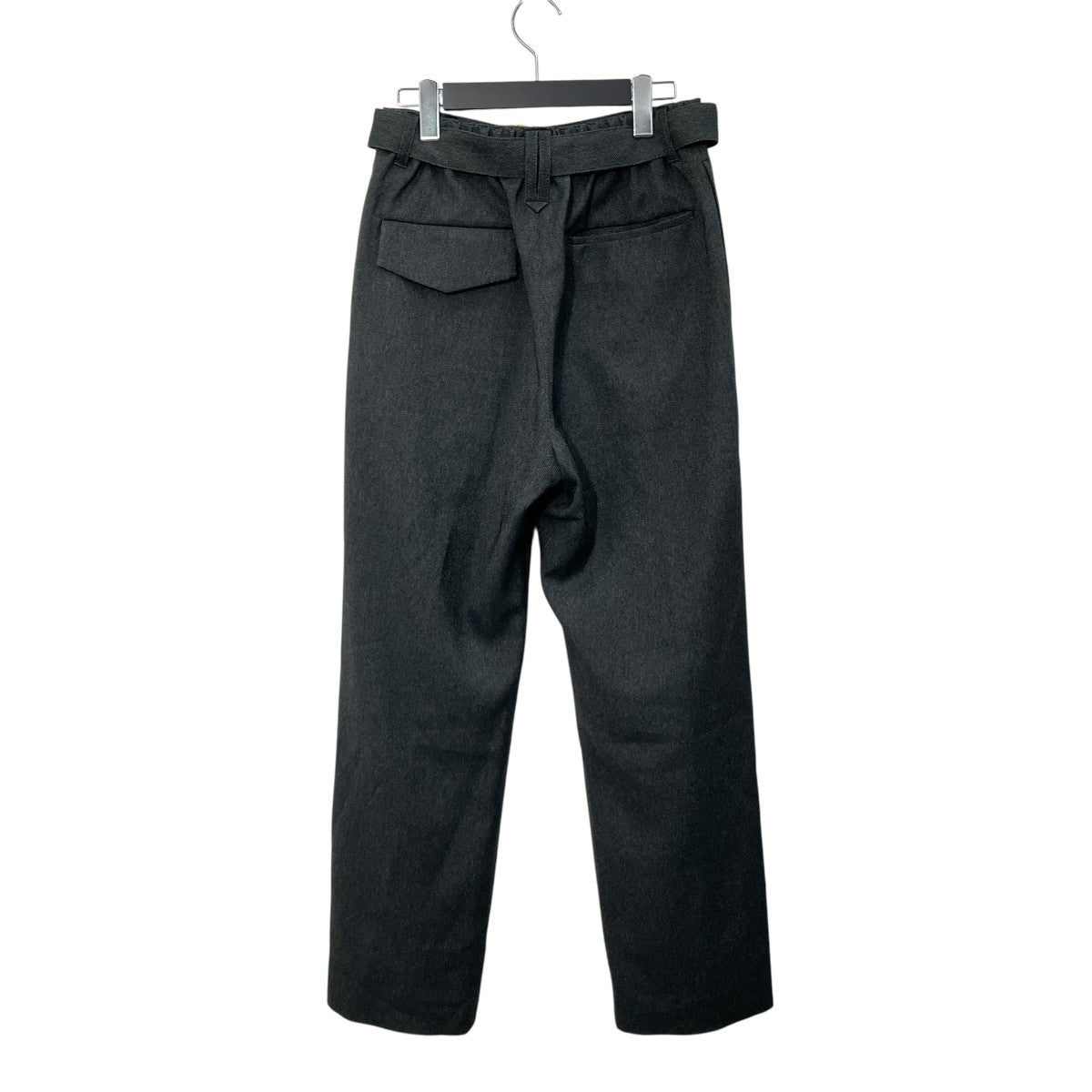 Faux Denim 1Tuck Semi Wide Pants with Long Beltタックワイドパンツ25-AW-012