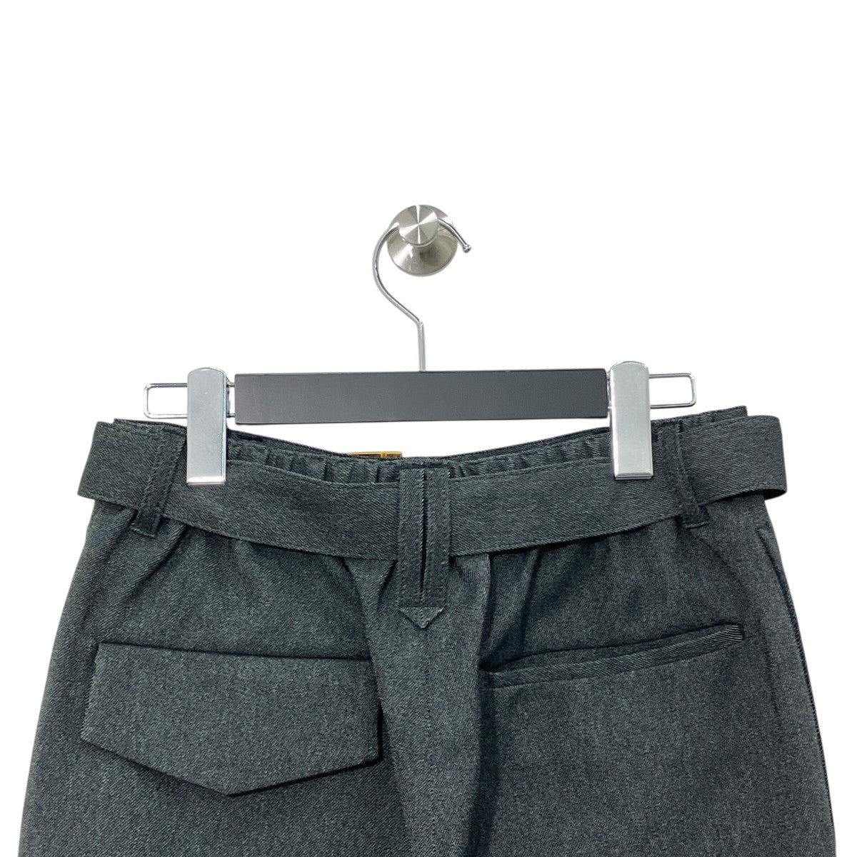 Faux Denim 1Tuck Semi Wide Pants with Long Beltタックワイドパンツ25-AW-012