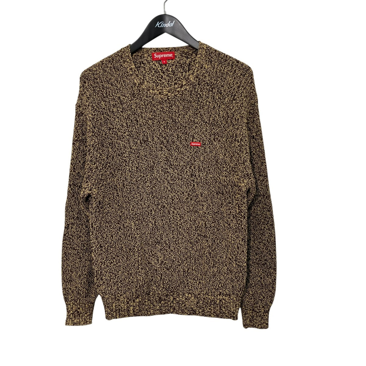 melange rib knit sweaterクルーネックニット