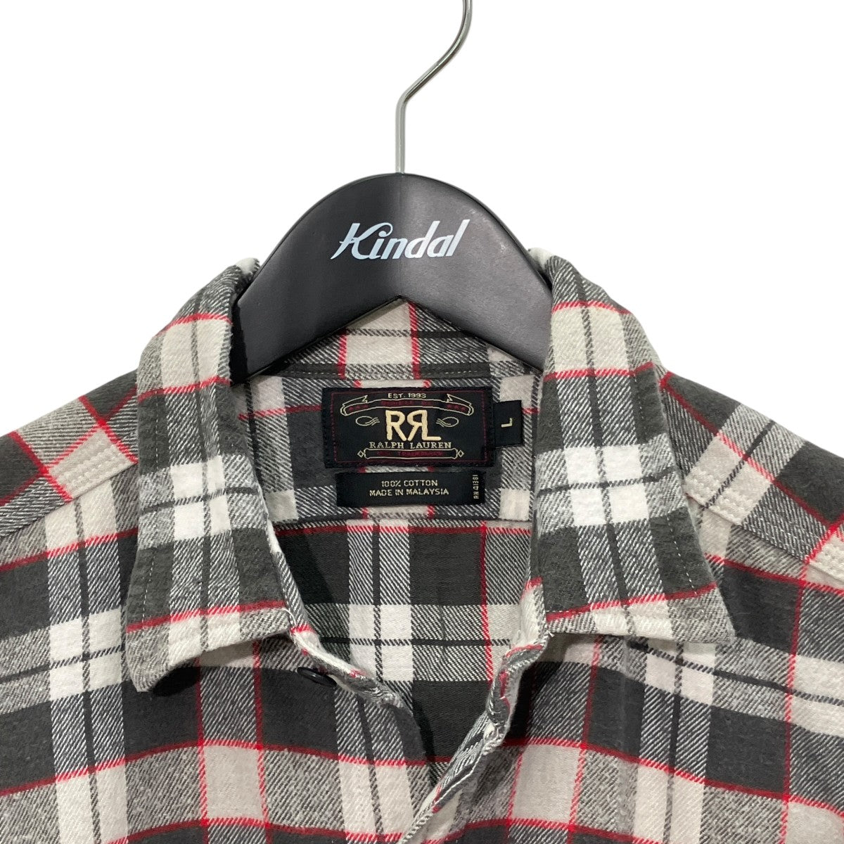 RALPH LAUREN(ラルフローレン) 90S RRFチェック長袖シャツ グレー
