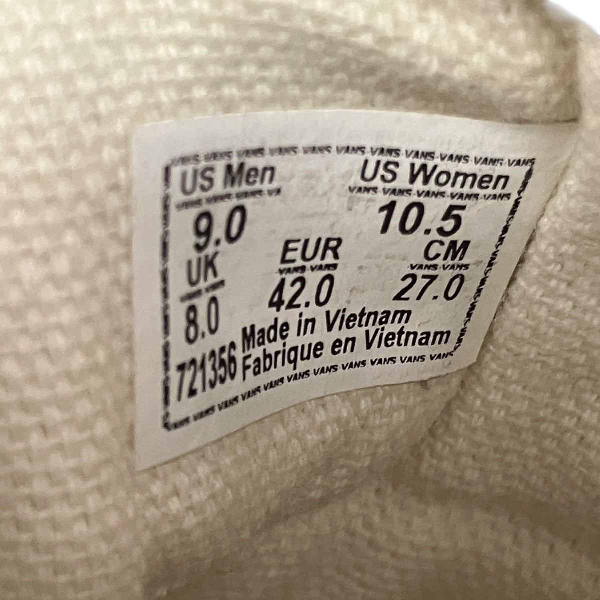 VANS ベルクロローカットスニーカー721356 古着・中古-9枚目のアイテム画像