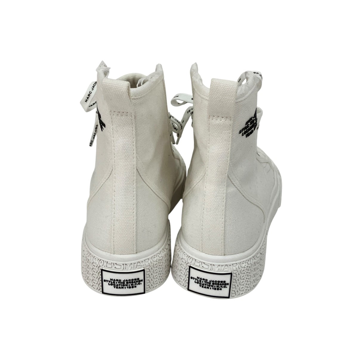 Marc Jacobs ホワイト ハイカットスニーカー MARC JACOBS(マークジェイコブス) ザ キャンバス ハイ トップ